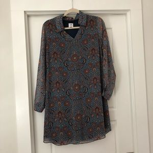 Cabi blue paisley provincial dress